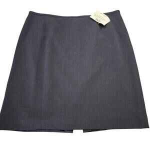 Macy's Navy Blue Suit Skirt NEW Lined Slit Zip A-Line Midi Womens Petite Size 16